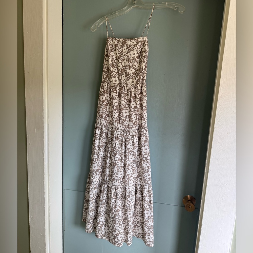 Rails Cream and Brown Floral Maxi Dress